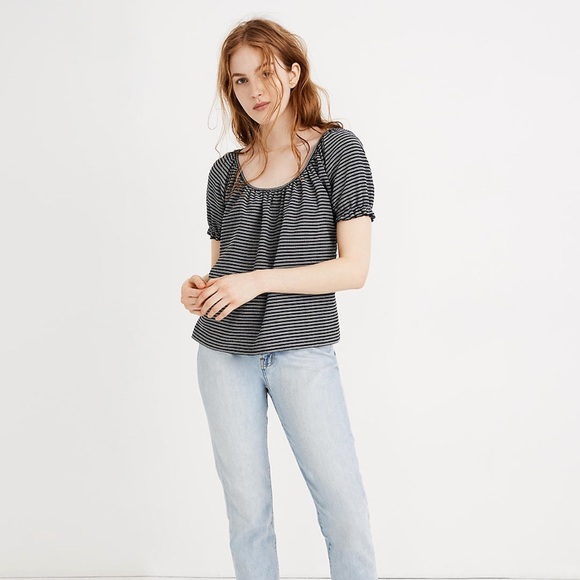 🥳Texture & Thread Peasant Top in Stripe.🥳 - Picture 3 of 8